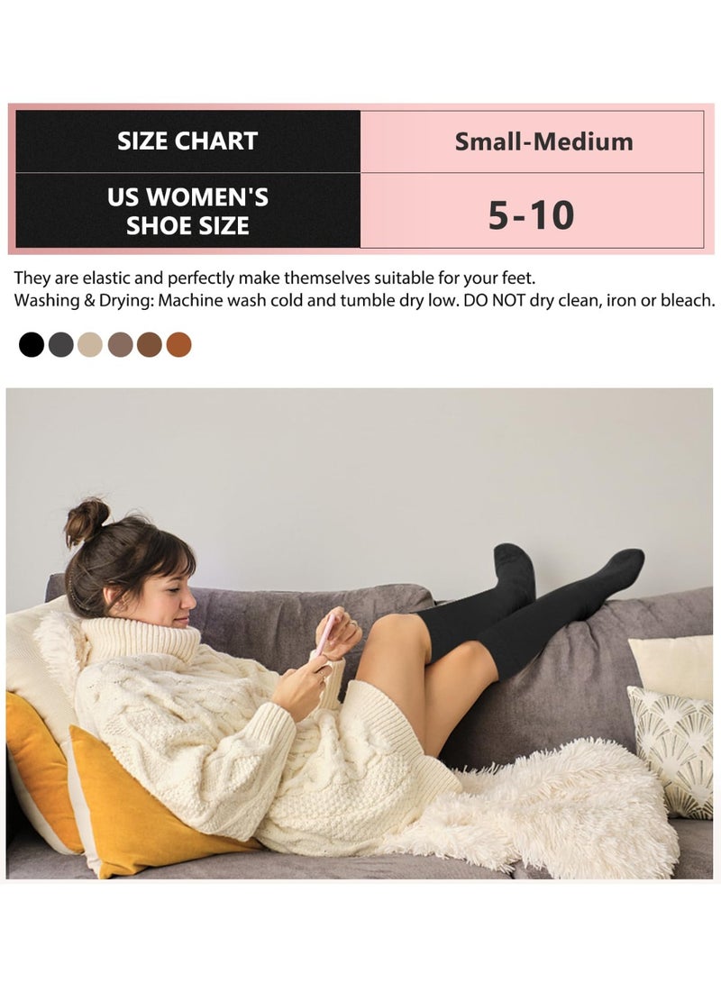 Lyaxm 4 Pair Warm Socks for Women (Knee High) Thermal Boot Socks for Winter, Running, Hiking, Gifts, Thick Socks for Cold Weather - Image 5