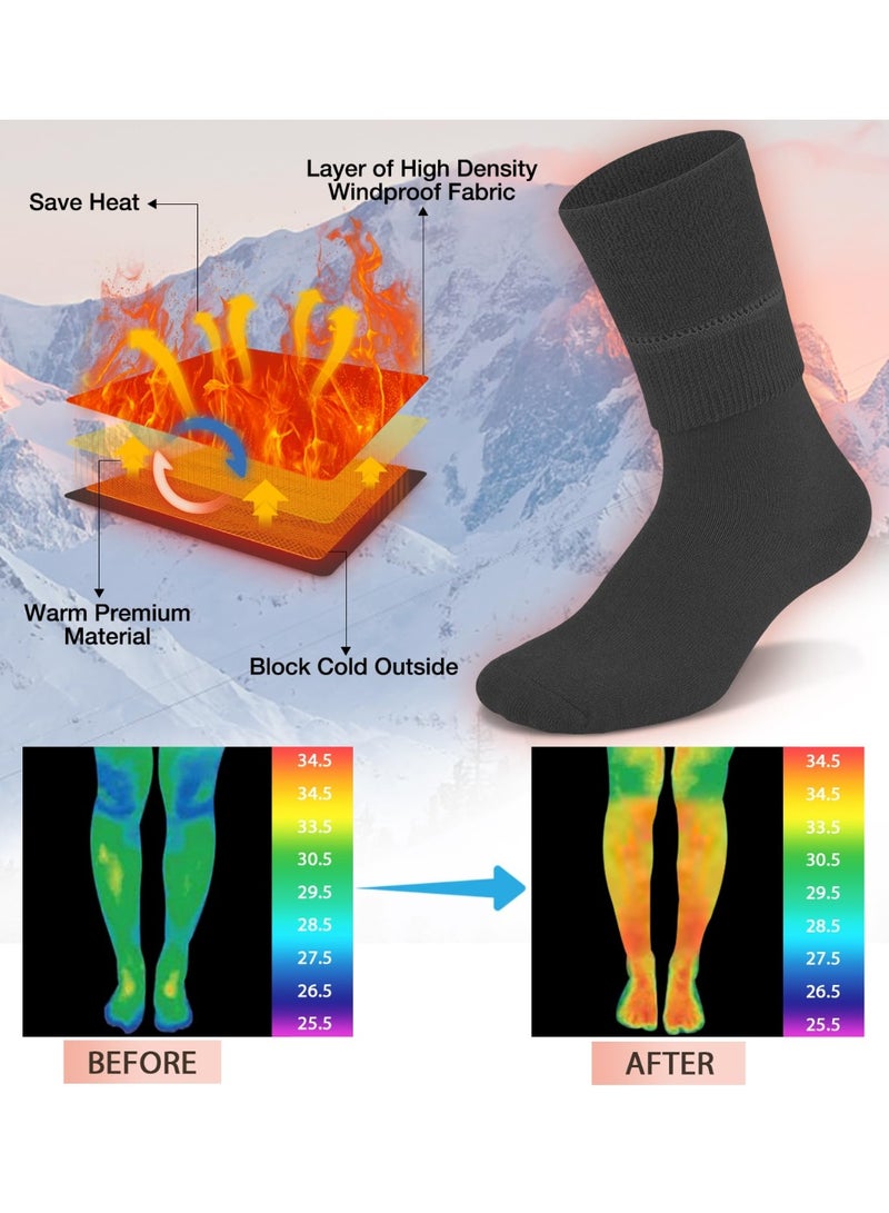 Lyaxm 4 Pair Warm Socks for Women (Knee High) Thermal Boot Socks for Winter, Running, Hiking, Gifts, Thick Socks for Cold Weather - Image 4