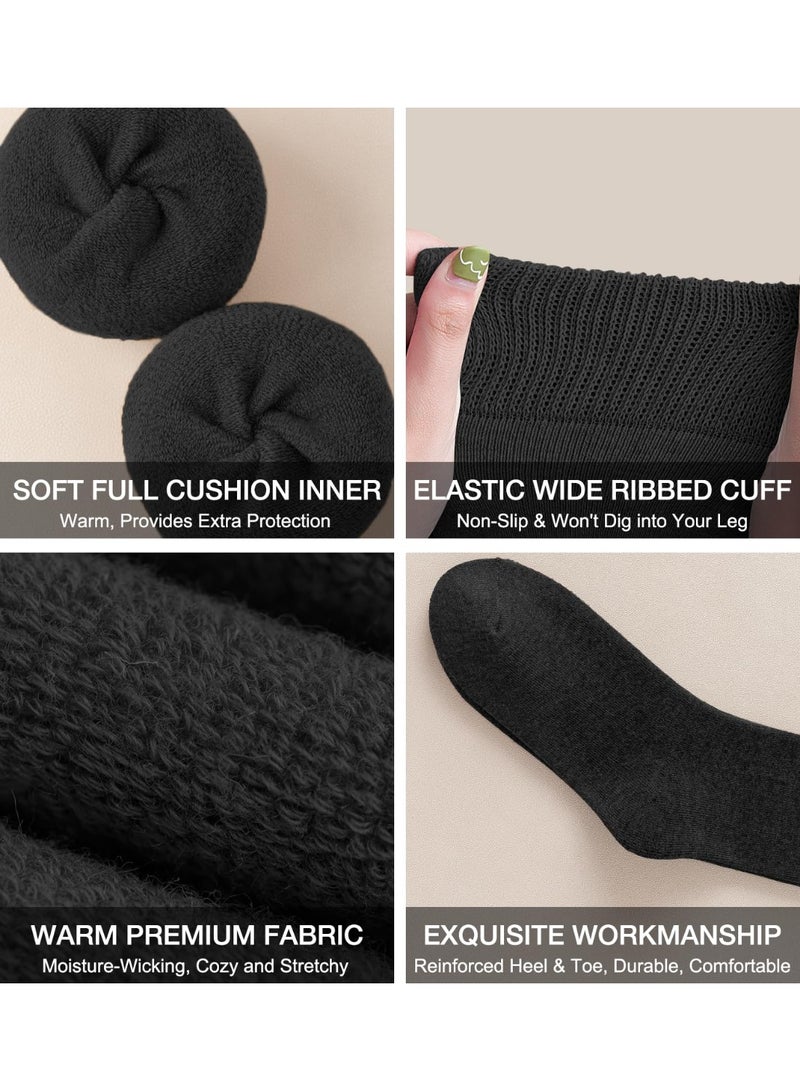 Lyaxm 4 Pair Warm Socks for Women (Knee High) Thermal Boot Socks for Winter, Running, Hiking, Gifts, Thick Socks for Cold Weather - Image 3