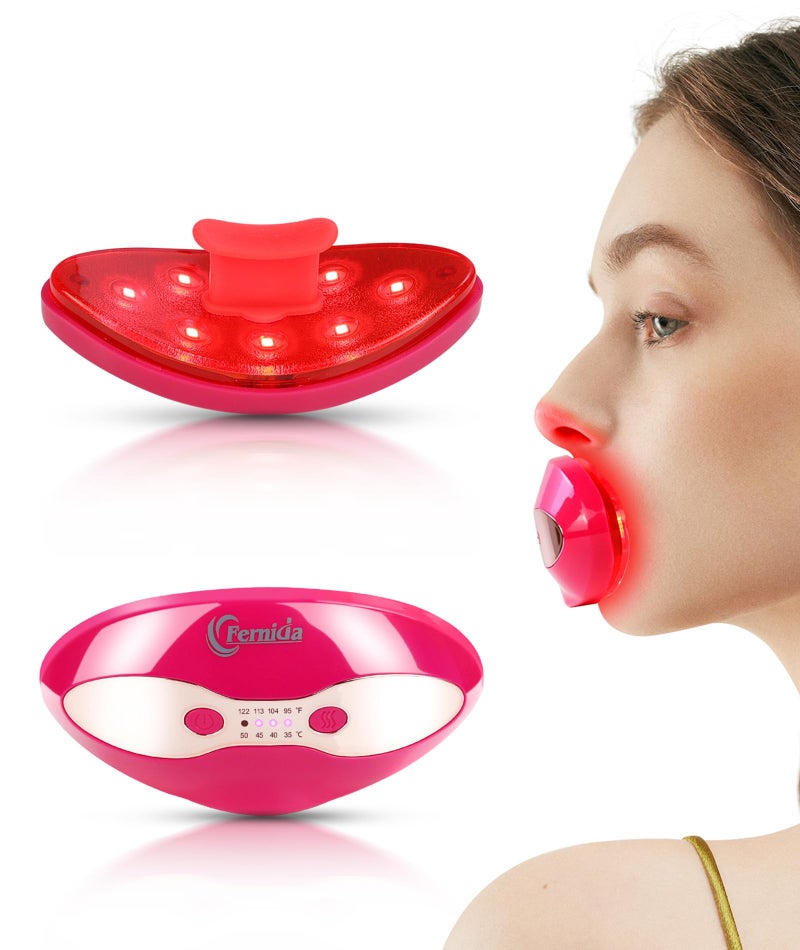 FERNIDA Red Light Lip Therapy for Women Rechargeable Lip Device with Heated Eye Care Improve Lip Color  Smooth Lip Wrinkles Red