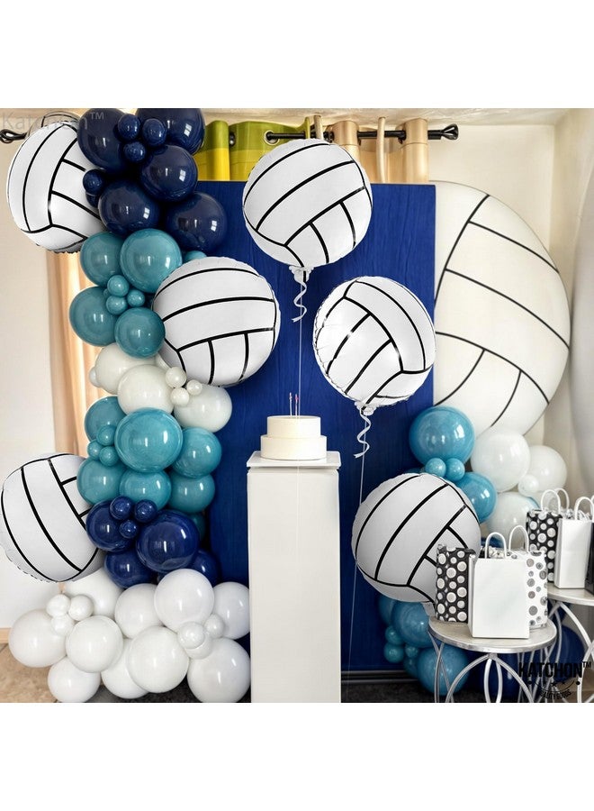 KatchOn, 6 Pack of 18 Inch White Volleyball Balloons | Senior Night & Birthday Decorations - Image 4