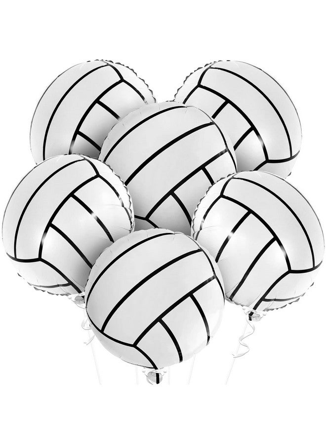 KatchOn, 6 Pack of 18 Inch White Volleyball Balloons | Senior Night & Birthday Decorations - Image 1