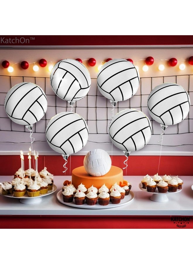 KatchOn, 6 Pack of 18 Inch White Volleyball Balloons | Senior Night & Birthday Decorations - Image 3