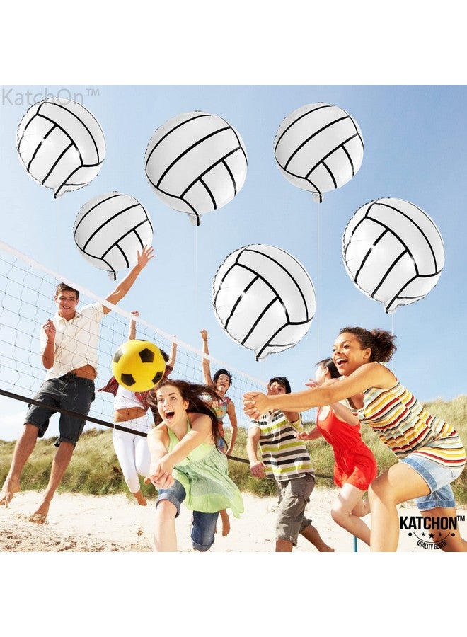 KatchOn, 6 Pack of 18 Inch White Volleyball Balloons | Senior Night & Birthday Decorations - Image 5