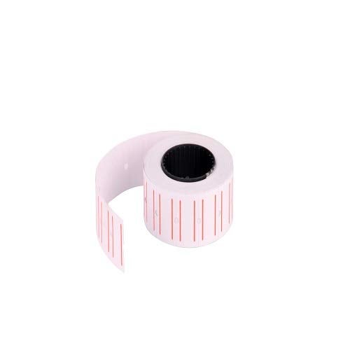 Bambalio BLR-WP(Box) White Price Label Roll with Red Border Line Set Compatible with All Single Line Labeling Machines (Pack of 10) - Image 3