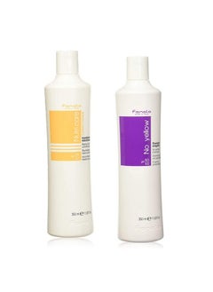FANOLA Fanola No Yellow Shampoo & Nutri Care Restructuring Deep Conditioner 11.8 oz / 2pk - Anti Brass Depositing Purple Shampoo Toner for Blonde & Damaged Hair  - Image 1