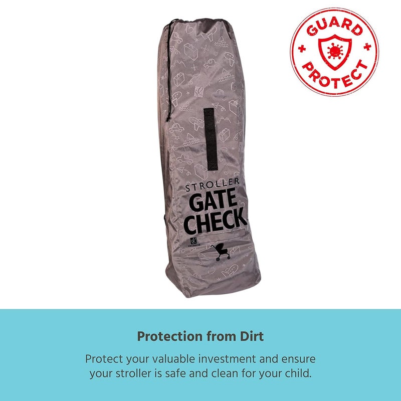J.L. Childress Gate Check Bag for Umbrella Strollers - Travel Bag for Airplane, Fits Most Single Umbrella Baby Strollers, Airport Accessories for Gate Check, Flying Essentials - Deluxe, Grey - Image 4