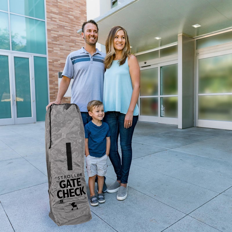 J.L. Childress Gate Check Bag for Umbrella Strollers - Travel Bag for Airplane, Fits Most Single Umbrella Baby Strollers, Airport Accessories for Gate Check, Flying Essentials - Deluxe, Grey - Image 2
