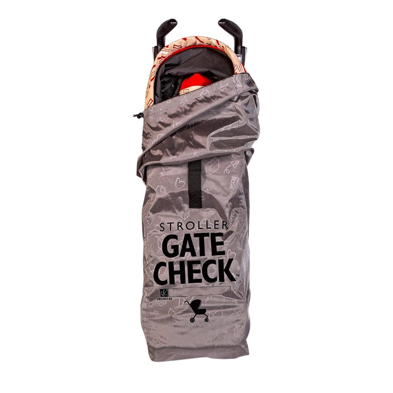 J.L. Childress Gate Check Bag for Umbrella Strollers - Travel Bag for Airplane, Fits Most Single Umbrella Baby Strollers, Airport Accessories for Gate Check, Flying Essentials - Deluxe, Grey - Image 1