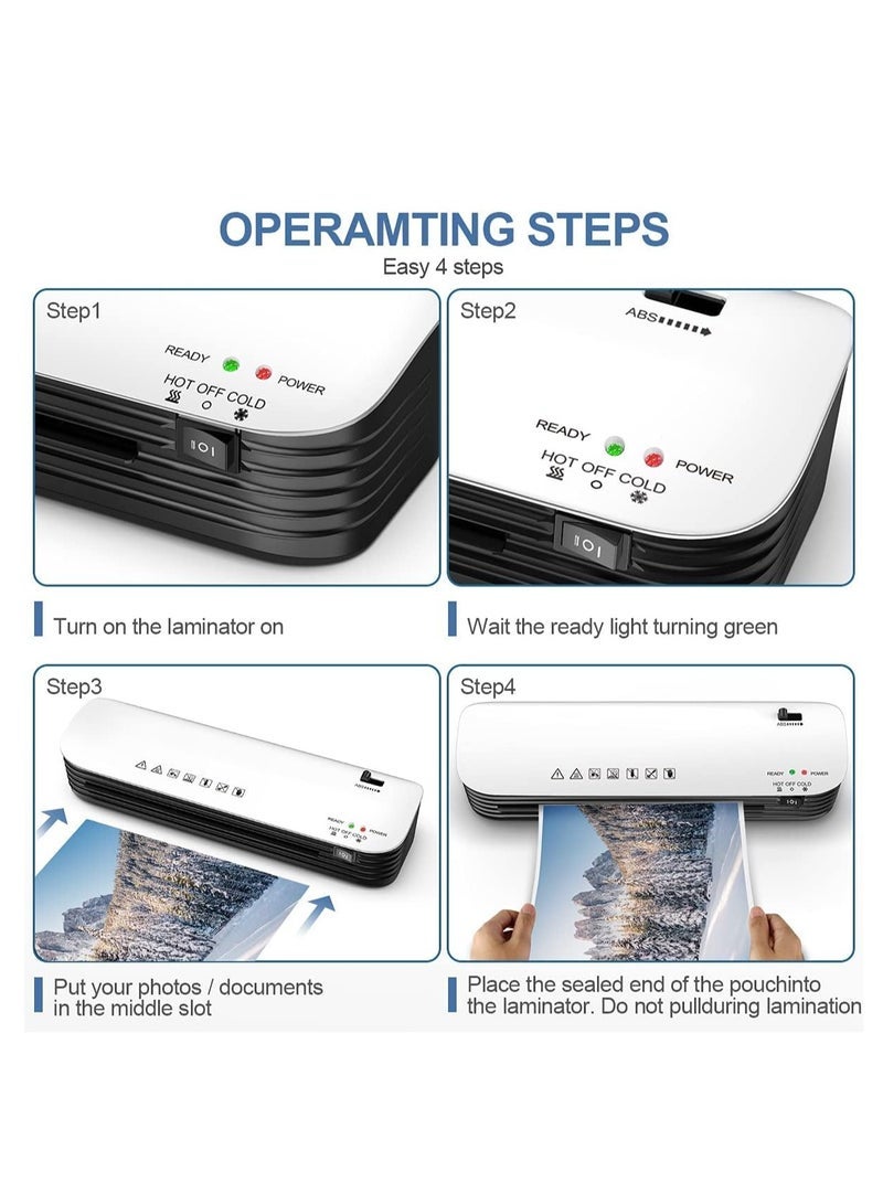 Laminator, A4 Laminator Machine, 4 in 1 Thermal Laminator for Home Office School Use, 9 inches Max Width, Quick Warm-Up, Paper Trimmer, Corner Rounder (15 Laminating Pouches) - Image 2