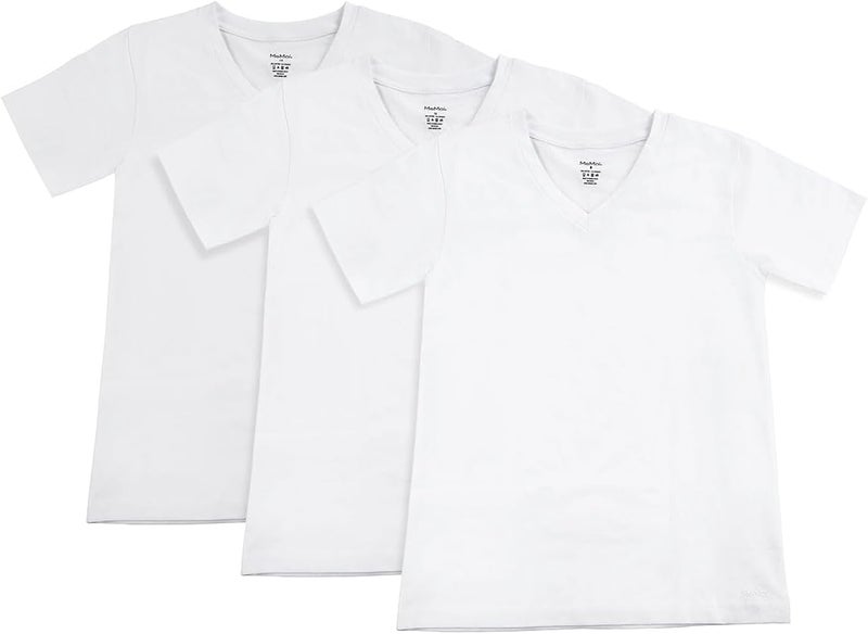 MeMoi Boy’s V-Neck Cotton T-Shirt 3-Pack 5 / White - Image 3