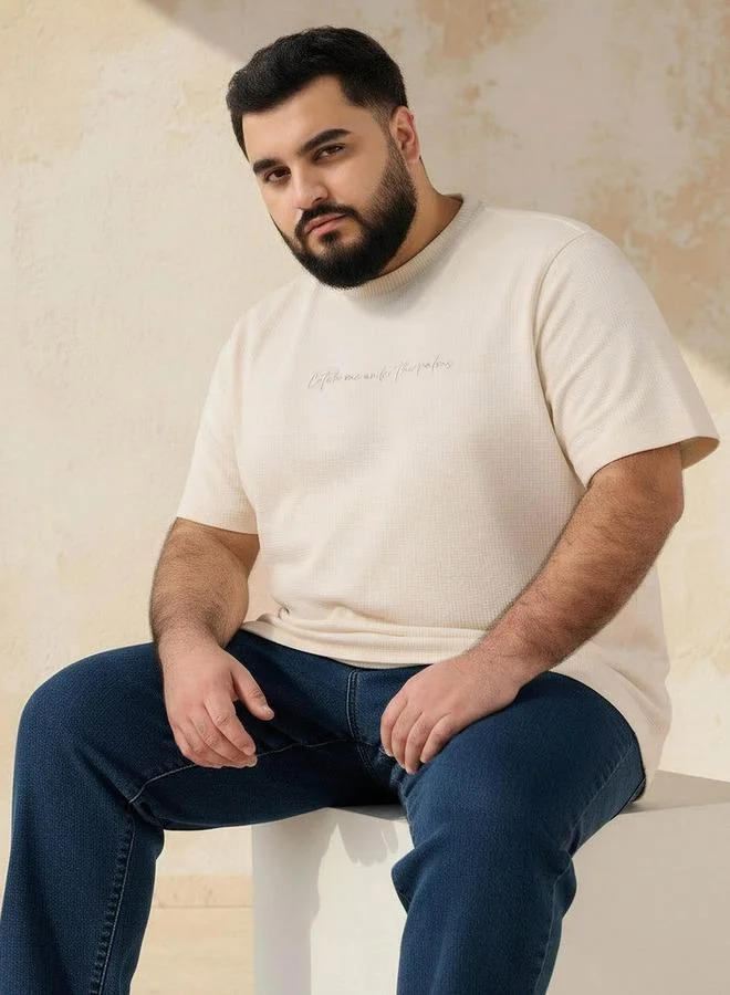 ماكسيم Men Crew Neck Short Sleeves Embroidered T shirt