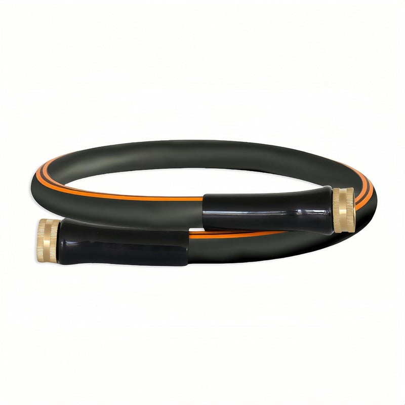Atlantic Female to Female Heavy Duty Garden Hose 4 ft x 5/8 Inch Black Water Hose Short Connection Leader Hose (4 Feet) - Image 1