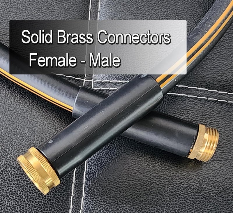 Atlantic Female to Female Heavy Duty Garden Hose 4 ft x 5/8 Inch Black Water Hose Short Connection Leader Hose (4 Feet) - Image 3