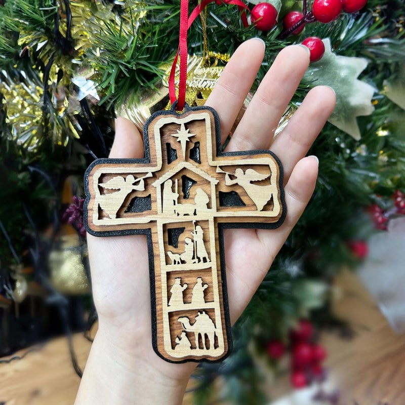 Jesuspirit Cross Ornaments for Christmas Tree - Christian Christmas Decor - Religious Christmas Ornaments - Christmas Tree Ornaments - Cross Ornament for Christmas Tree - Nativity Christmas Ornaments - Image 3