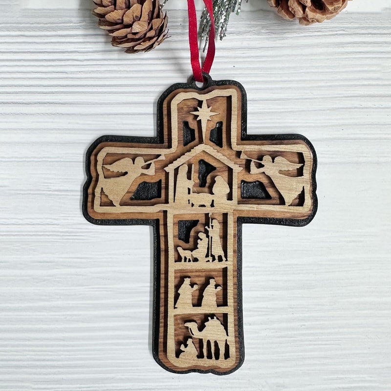 Jesuspirit Cross Ornaments for Christmas Tree - Christian Christmas Decor - Religious Christmas Ornaments - Christmas Tree Ornaments - Cross Ornament for Christmas Tree - Nativity Christmas Ornaments - Image 2