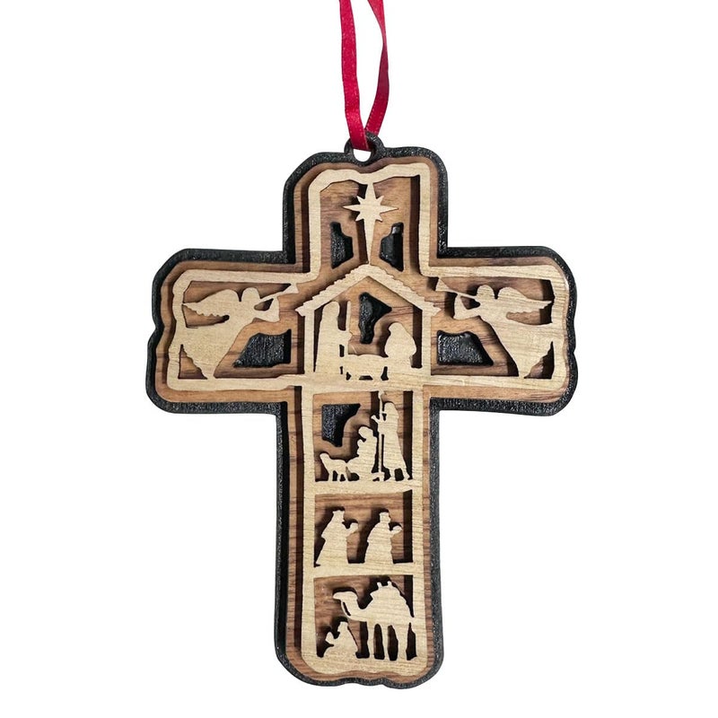 Jesuspirit Cross Ornaments for Christmas Tree - Christian Christmas Decor - Religious Christmas Ornaments - Christmas Tree Ornaments - Cross Ornament for Christmas Tree - Nativity Christmas Ornaments - Image 1