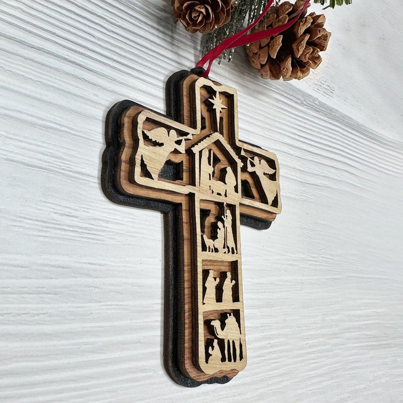 Jesuspirit Cross Ornaments for Christmas Tree - Christian Christmas Decor - Religious Christmas Ornaments - Christmas Tree Ornaments - Cross Ornament for Christmas Tree - Nativity Christmas Ornaments - Image 4