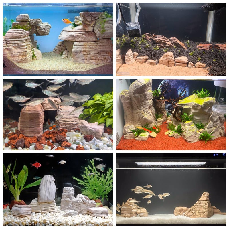 KINGRUI Natural Aquarium Rocks PH Neutral Stone 2-7inch Fish Rocks 10lb Pagoda Rocks for Aquariums, Landscaping Model,Tank Decoration,Amphibian Enclosures-6-7Pcs - Image 3