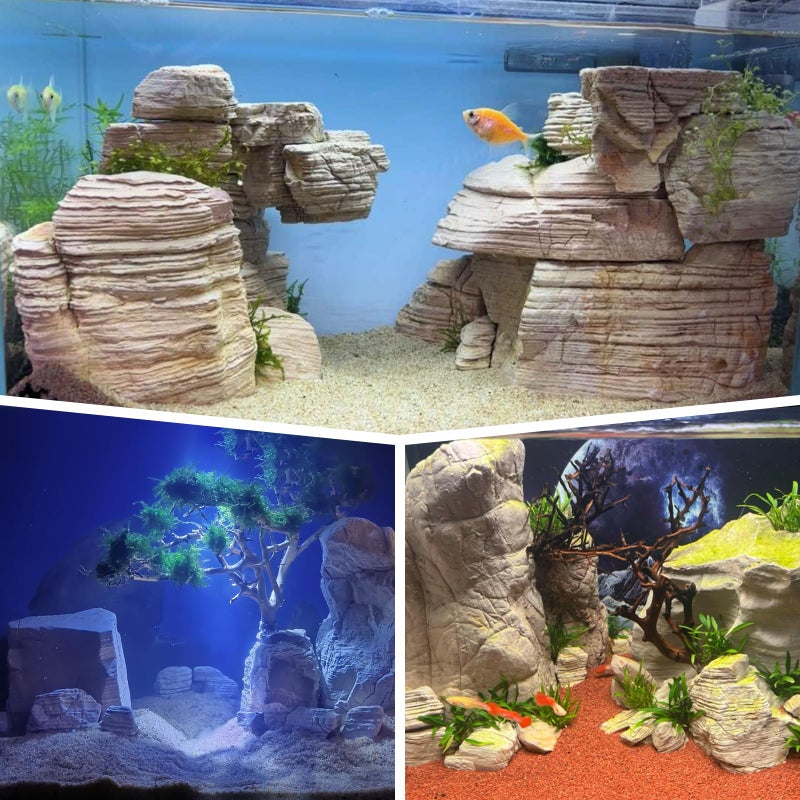KINGRUI Natural Aquarium Rocks PH Neutral Stone 2-7inch Fish Rocks 10lb Pagoda Rocks for Aquariums, Landscaping Model,Tank Decoration,Amphibian Enclosures-6-7Pcs - Image 5