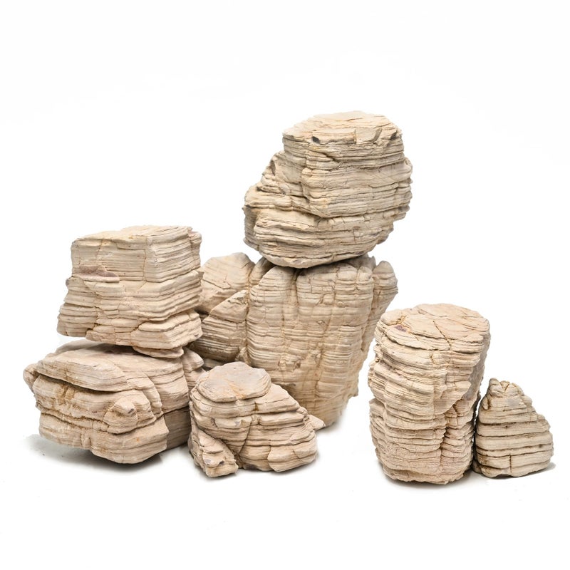 KINGRUI Natural Aquarium Rocks PH Neutral Stone 2-7inch Fish Rocks 10lb Pagoda Rocks for Aquariums, Landscaping Model,Tank Decoration,Amphibian Enclosures-6-7Pcs - Image 1