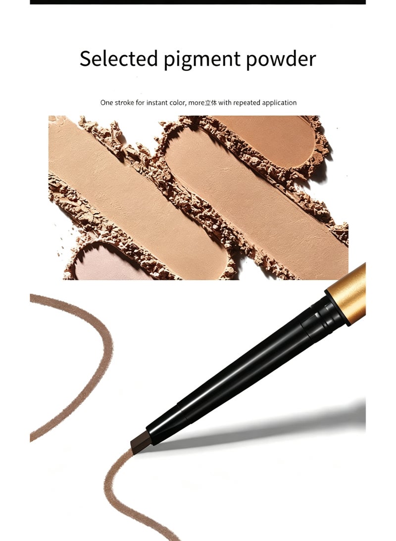 Myonly 3PCS MYONLY Ladies' Eyebrow Pencil, Maiouli 3D Multi-Effect Double-Ended Triangle and Straight Brow Pencil for Beginners, Smudge-Resistant Makeup Pencil, 5# Coffee, 3# Classic Brown and 1# Black - Image 5