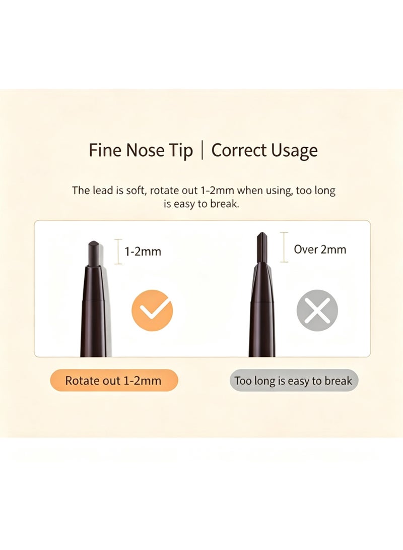 Myonly 3PCS MYONLY Ladies' Eyebrow Pencil, Maiouli 3D Multi-Effect Double-Ended Triangle and Straight Brow Pencil for Beginners, Smudge-Resistant Makeup Pencil, 5# Coffee, 3# Classic Brown and 1# Black - Image 3