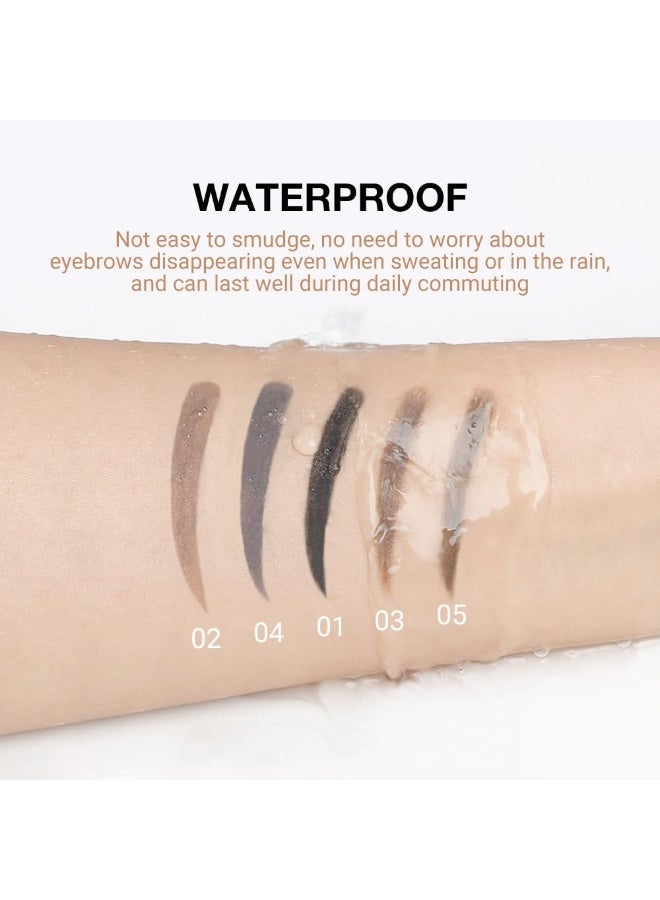 Myonly 3PCS MYONLY Ladies' Eyebrow Pencil, Maiouli 3D Multi-Effect Double-Ended Triangle and Straight Brow Pencil for Beginners, Smudge-Resistant Makeup Pencil, 5# Coffee, 3# Classic Brown and 1# Black - Image 2