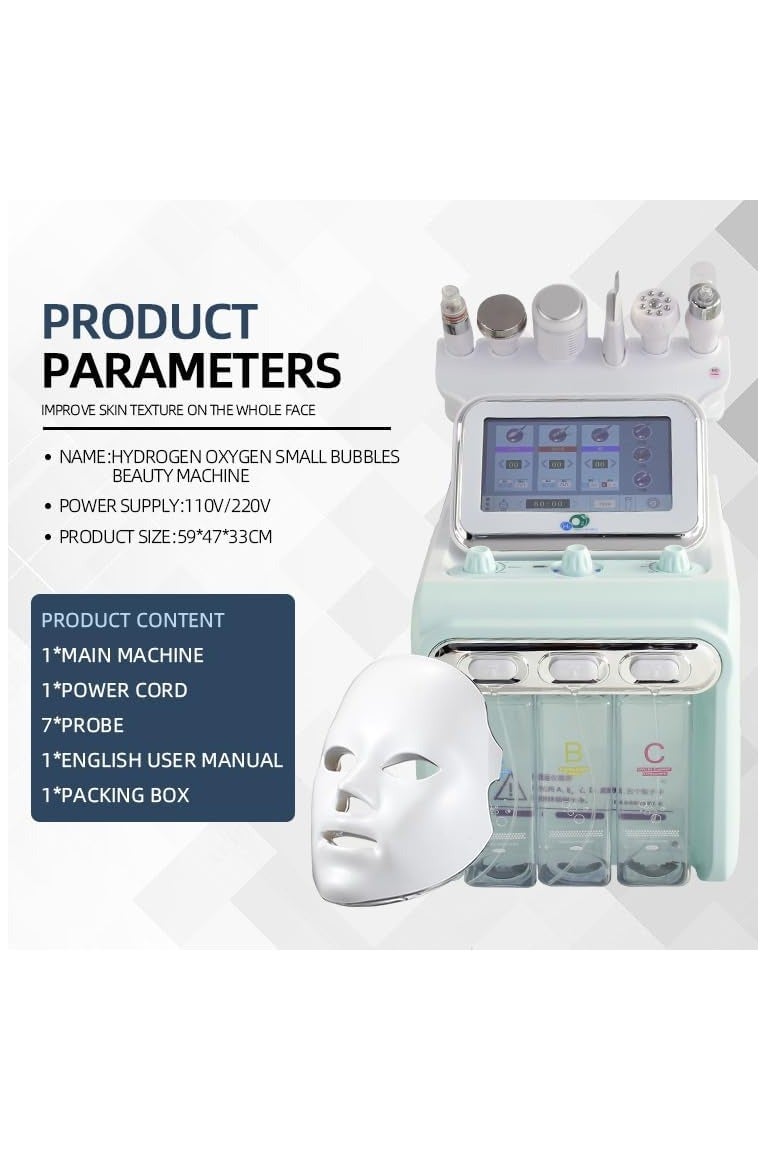 جهاز هيدرافيشال احترافي 7 في 1 مع محلول 400 مل AS1 SA2 AO3 هيدروجين أكسجين متعدد الوظائف لتجديد البشرة وإزالة حب الشباب - Image 4