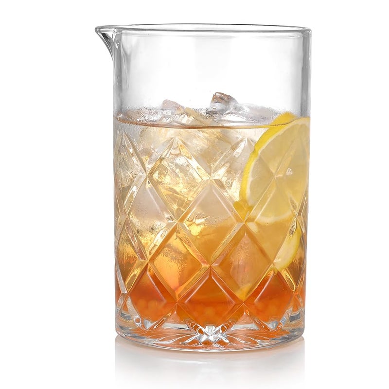 Etens Cocktail Mixing Glass Bartender  24oz Crystal Bar Stirring Glass  Old Fashioned Cocktail Beaker  Clear Drinks Stirred Pitcher Professional Whiskey Barware Bartending Mixer
