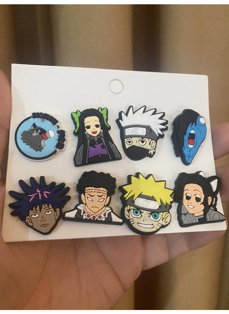 Herşey Nota - Everything Nota Naruto Kakashi Crocks Slipper Ornament Jibbitz Crocs Accessory 8 Pieces - Image 1