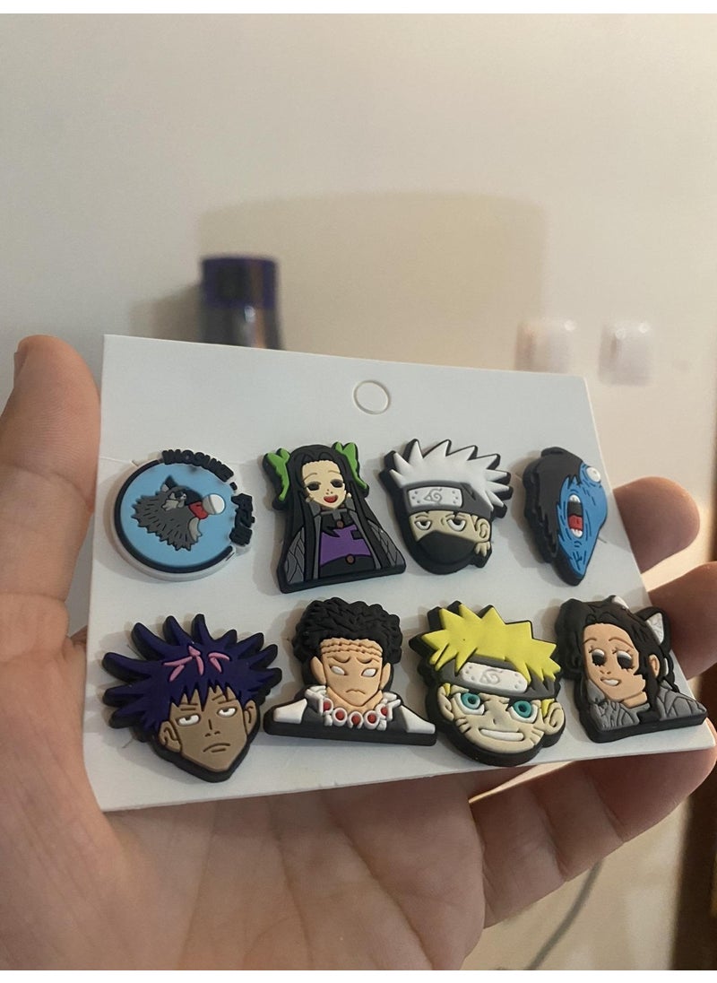 Herşey Nota - Everything Nota Naruto Kakashi Crocks Slipper Ornament Jibbitz Crocs Accessory 8 Pieces - Image 1