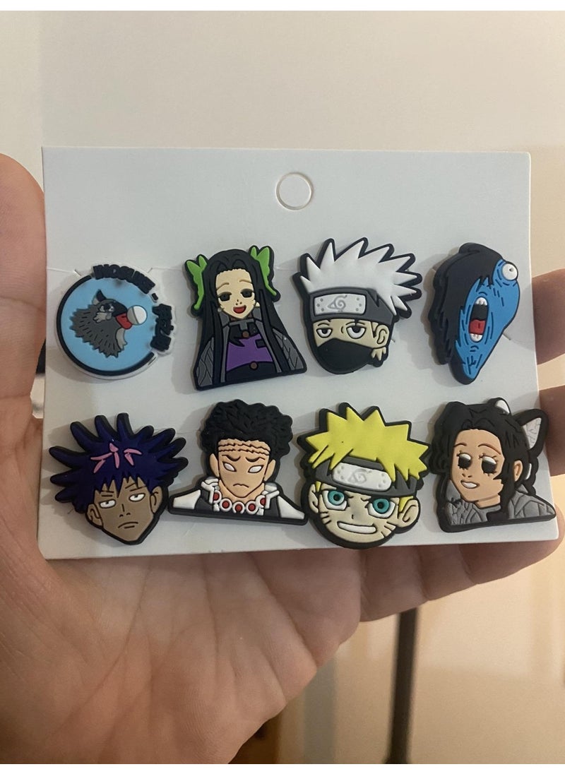 Herşey Nota - Everything Nota Naruto Kakashi Crocks Slipper Ornament Jibbitz Crocs Accessory 8 Pieces - Image 1