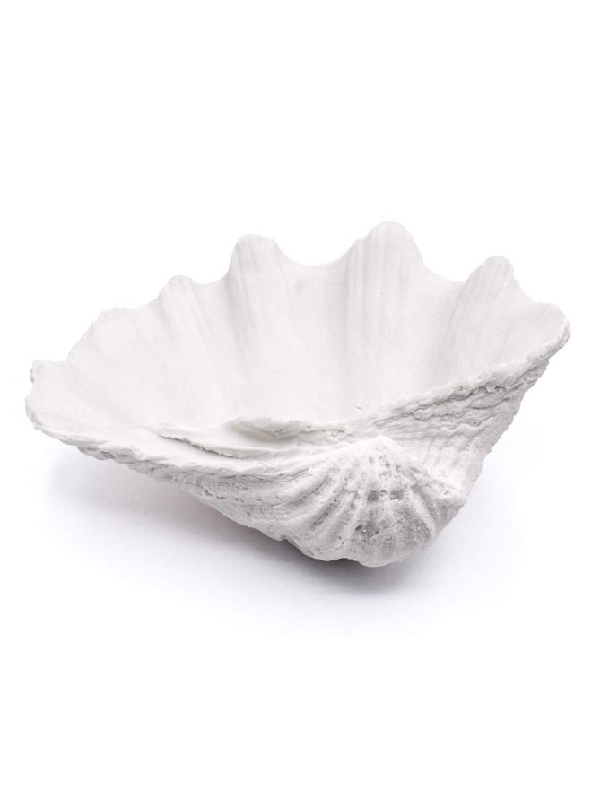 Aliwiner Seashell Bowl Resin Large Clam Shell Decor Nautical Clam Shell Bowl Coastal Beach Home Decor Bathroom Decor Beach Themed Party Wedding Seashell Figurine Gift - Image 1