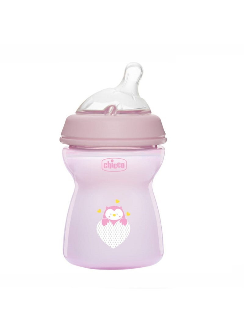 Chicco NaturalFeeling Anti-Colic Baby Bottle 250ml, 2 Months+, Soft Silicone Teat, Medium Flow, Pink - Image 4