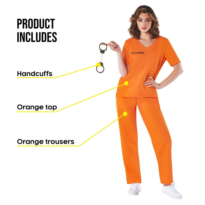 Fun Shack FN4567S Prisoner Ladies Costume, Womens, Small - Image 2
