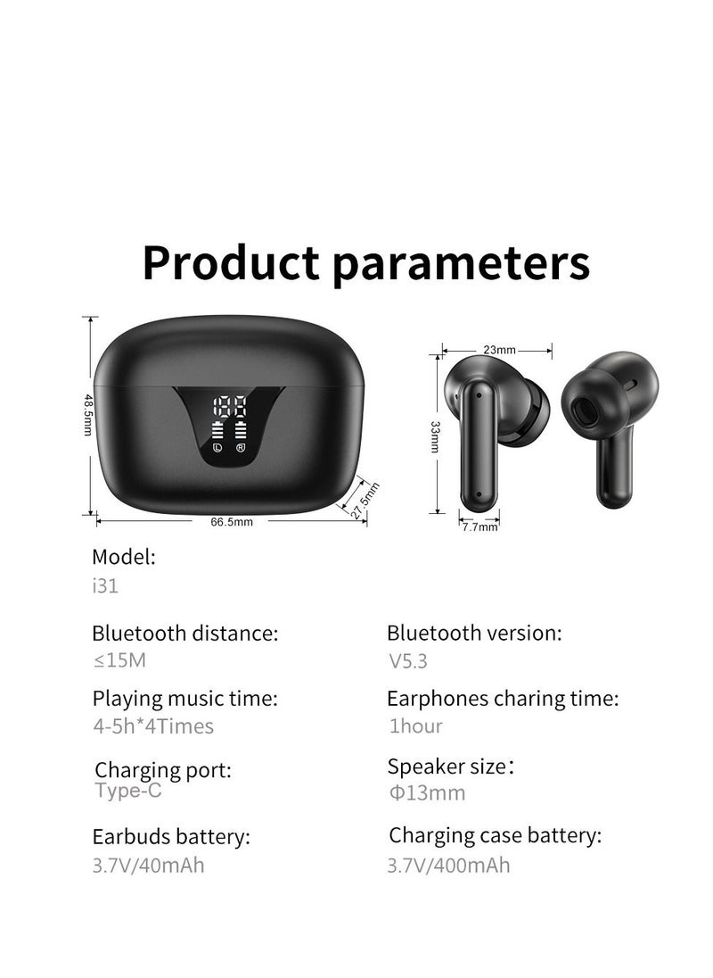 AROAQ - I35 Wireless TWS Earbuds 40 mAh Battery 5.3 Chipset Faster And Reliable Connection Latest Digital Charging Display Handsfree - Image 1