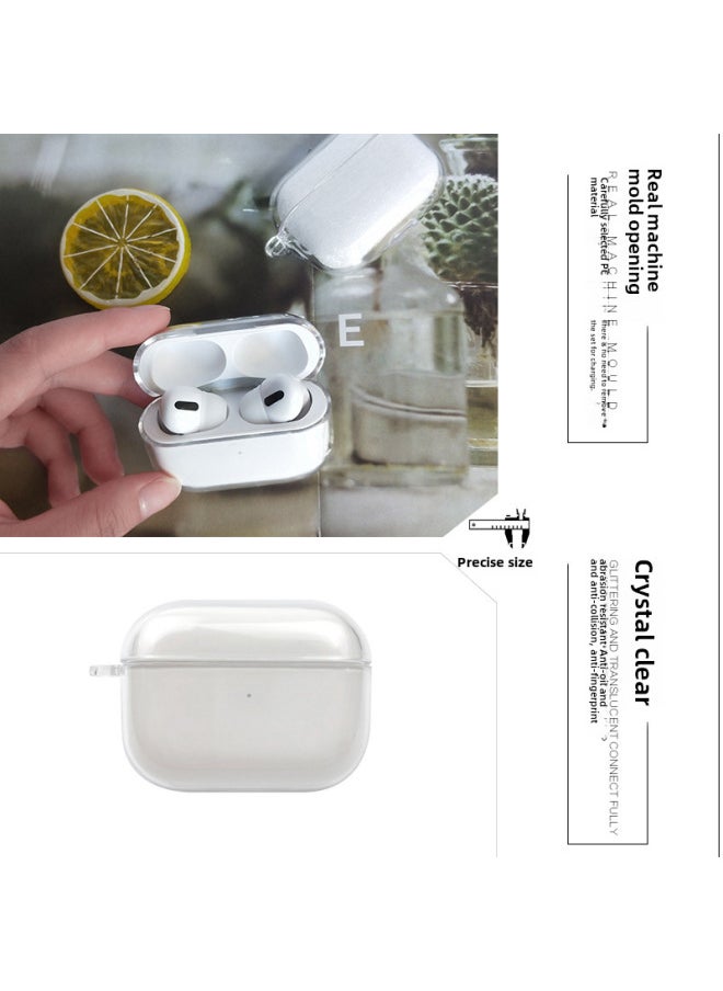 Generic - Suitable For Airpods Transparent Pro2 Earphone Case 3 Generation Apple Bluetooth Earphone Case Earphone Case Pro Protective Cover-Color:TPU Soft Shell-nude Makeup (no Hanging Ears)-Applicable Model: - Image 1
