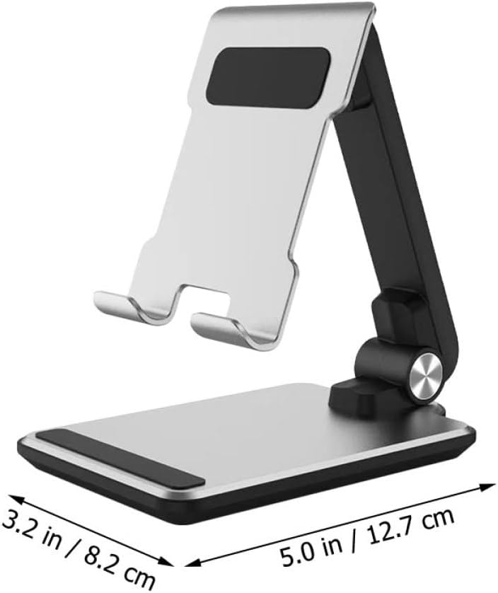 Foldable Aluminum Alloy Phone Bracket and Tablet Stand for Desktop Use, Mini Portable Video Holder for Live Streaming and Office, Silver - Image 2