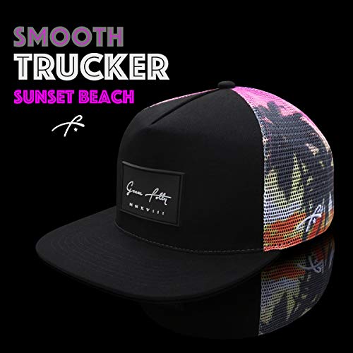 Grace Folly Trucker Hat for Men & Women. Snapback Mesh Caps (US, Alpha, One Size, One Size, Sunset Beach) - Image 5