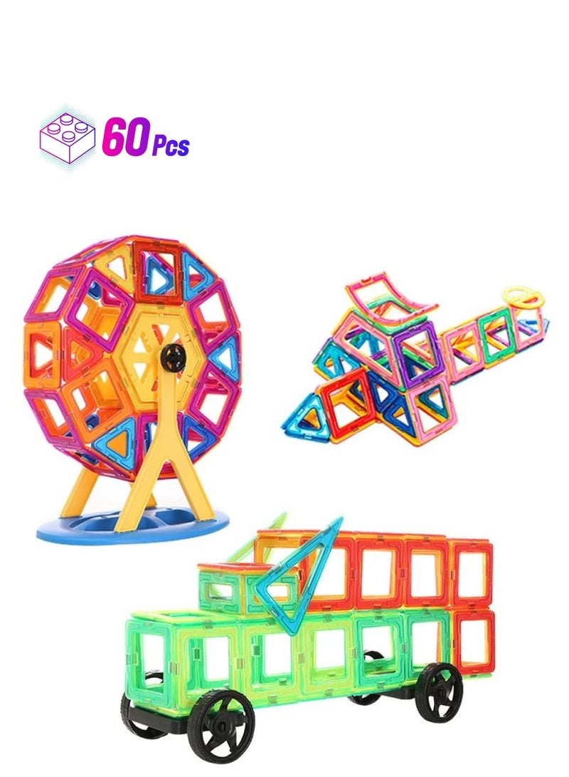 60 Piece Magnetic Building Blocks Set with Unique Design, Excellent Quality and Durable 30