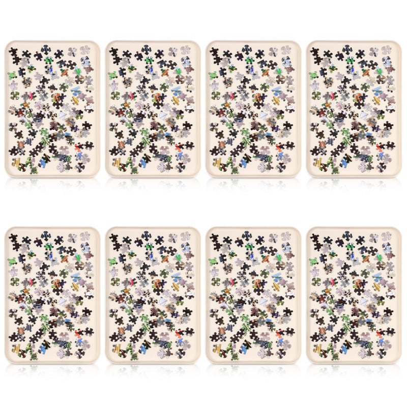 LOYIM 8 Pcs 15'' x 10.5' Extra Large Puzzle Sorting Trays Stackable Puzzle Trays for Sorting Piece Sorter Jigsaw Storage Accessory for 2000/3000/5000/6000 Pieces(Beige) - Image 1