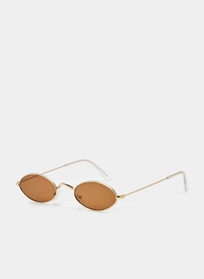 Styli Oval Sunglasses with Thin Metal Frame