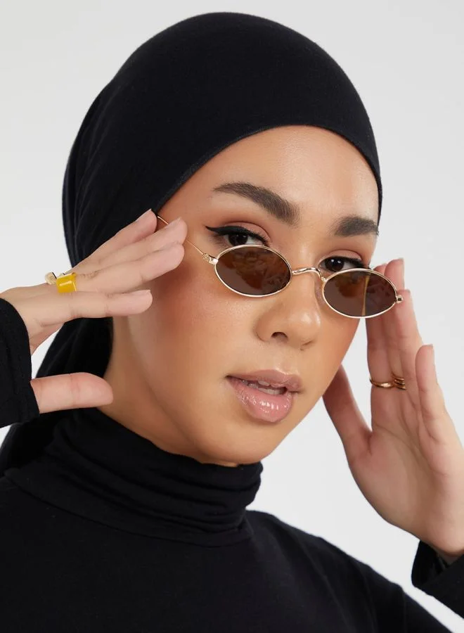 Styli Oval Sunglasses with Thin Metal Frame