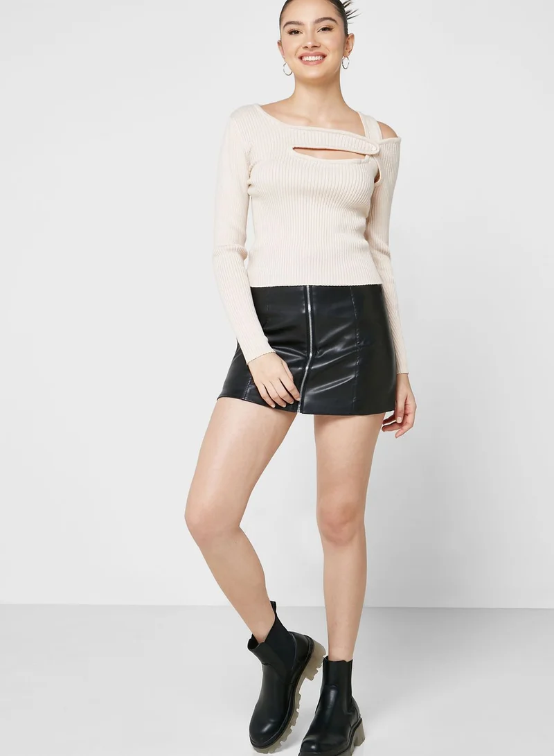 Ginger Sweater With Asymmetric Neckline