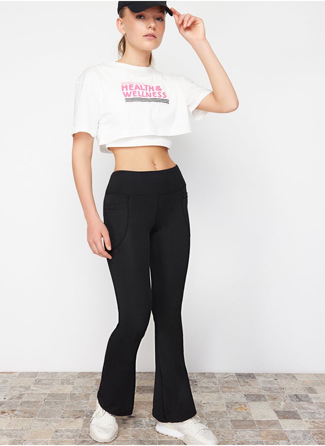 trendyol Black Scuba/Diving Fabric Relaxed Cut Flare Leg Knitted Sports Sweatpants THMSS24EA00000  - Image 1