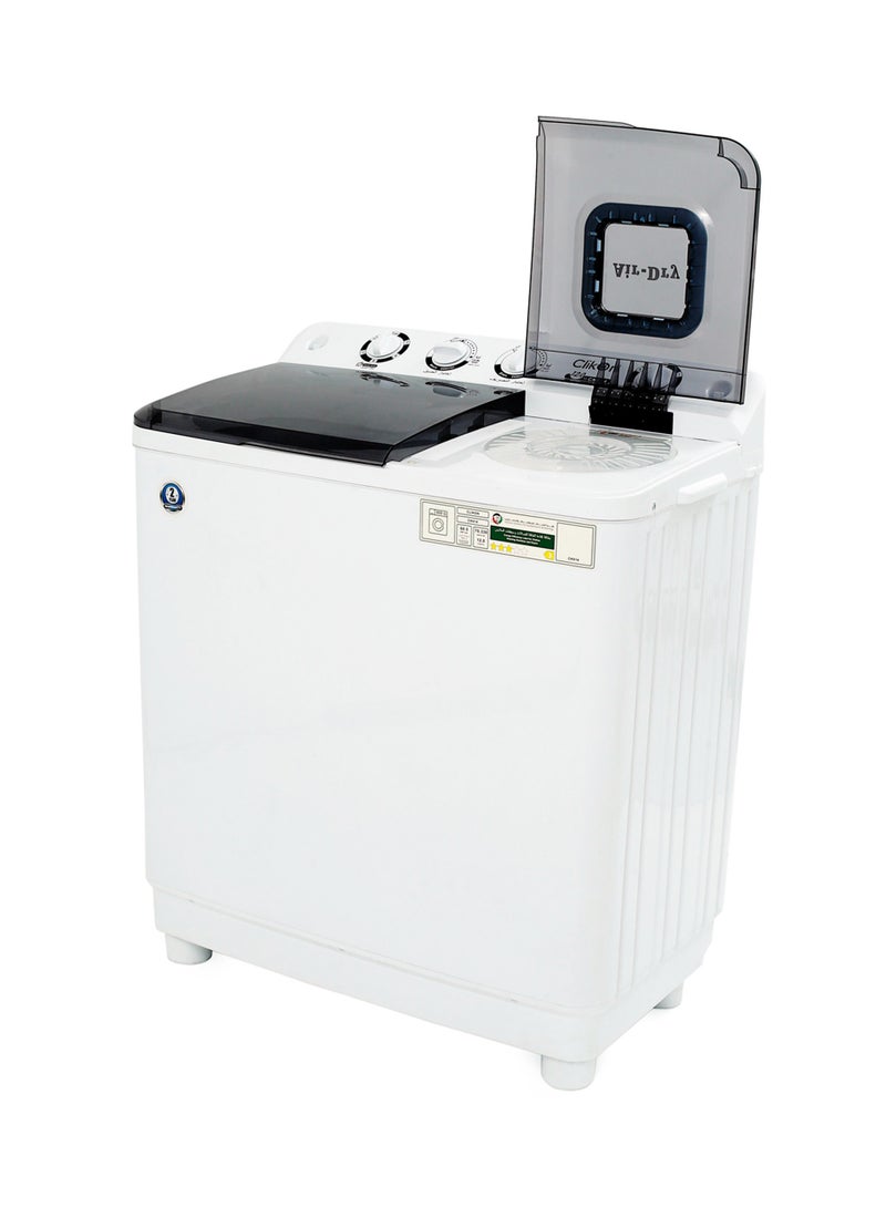 Clikon Large  Semi Automatic Twin Tub Washing Machine With Turbo Wash Technology, Top Load Mechanism, 12.5 Kg Capacity With magic Filter CK614 White - Image 5