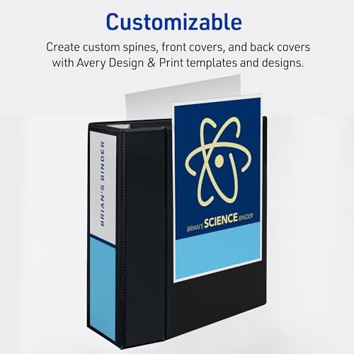 Avery Heavy-Duty 5 Inch Binders 3 Ring, View Binder, 5 Inch EZD Ring, Black, Sturdy (79606) - Image 5