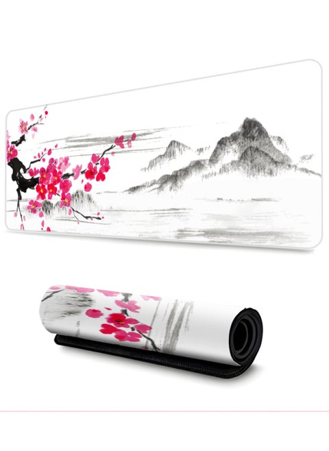 Gaming Mouse Pad Extended Large Mat Desk Pad Stitched Edges Mousepad Long Non-Slip Rubber Base Mice Pad(31.5x11.8x0.12 Inch)