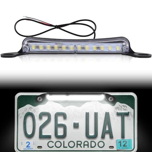Melphan-Auto Xenon White LED License Plate Light, 12V DC Ultra Bright Assembly Replacement, Waterproof and Durable, Universal License Plate Light for Car Trailers RV Truck UTV ATV Boats. - Image 1